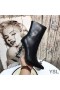 Yves Saint Laurent Opyum Ankle Boots In Smooth Leather With Black Heel Black