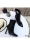Yves Saint Laurent Opyum Ankle Boots In Smooth Leather With Black Heel Black