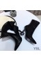Yves Saint Laurent Opyum Ankle Boots In Smooth Leather With Black Heel Black