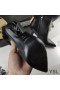Yves Saint Laurent Opyum Ankle Boots In Smooth Leather and Mink Fur With Black Heel Black
