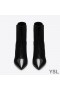 Yves Saint Laurent Opyum Booties In Patent Leather with Black Heel Black