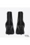 Yves Saint Laurent Opyum Booties In Patent Leather with Black Heel Black