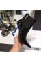 Yves Saint Laurent Opyum Booties In Patent Leather with Blue Heel Black