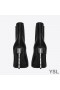 Yves Saint Laurent Opyum Booties In Patent Leather with Silver Heel Black