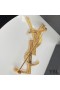 Yves Saint Laurent Opyum Brooch In Bamboo Metal and Enamel Gold
