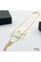 Yves Saint Laurent Opyum Heart Necklace In Metal and Crystal Gold