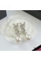 Yves Saint Laurent Opyum Pearl Earrings In Metal And Crystal Silver