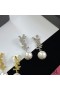 Yves Saint Laurent Opyum Pearl Earrings In Metal And Crystal Silver