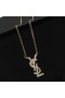 Yves Saint Laurent Opyum Pendant Necklace In Metal and Crystal Gold