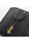 Yves Saint Laurent Opyum Pendant Necklace In Serpent Metal Gold