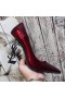 Yves Saint Laurent Opyum Pumps In Patent Leather with Black Heel Burgundy