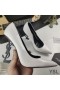 Yves Saint Laurent Opyum Pumps In Patent Leather with Black Heel White