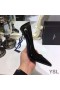 Yves Saint Laurent Opyum Pumps In Patent Leather with Blue Heel Black