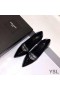 Yves Saint Laurent Opyum Pumps In Patent Leather with Blue Heel Black