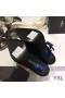 Yves Saint Laurent Opyum Pumps In Patent Leather with Blue Heel Black