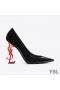 Yves Saint Laurent Opyum Pumps In Patent Leather with Red Heel Black