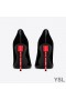 Yves Saint Laurent Opyum Pumps In Patent Leather with Red Heel Black