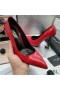 Yves Saint Laurent Opyum Pumps In Smooth Leather with Black Heel Red