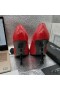Yves Saint Laurent Opyum Pumps In Smooth Leather with Black Heel Red