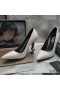 Yves Saint Laurent Opyum Pumps In Smooth Leather with Black Heel White