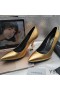 Yves Saint Laurent Opyum Pumps In Smooth Leather with Gold Heel Gold