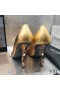 Yves Saint Laurent Opyum Pumps In Smooth Leather with Gold Heel Gold