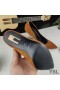 Yves Saint Laurent Opyum Pumps In Suede with Gold Heel Brown