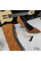 Yves Saint Laurent Opyum Pumps In Suede with Gold Heel Brown