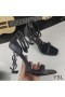 Yves Saint Laurent Opyum Sandals In Embossed Calfskin With Black Heel Black