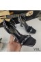 Yves Saint Laurent Opyum Sandals In Glitter Leather with Black Heel Silver