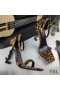Yves Saint Laurent Opyum Sandals In Leopard Suede with Black Heel Brown
