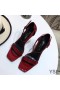 Yves Saint Laurent Opyum Sandals In Patent Leather with Black Heel Red