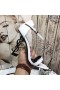 Yves Saint Laurent Opyum Sandals In Patent Leather with Black Heel White