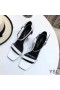 Yves Saint Laurent Opyum Sandals In Patent Leather with Black Heel White