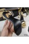 Yves Saint Laurent Opyum Sandals In Patent Leather with Gold Heel Gold