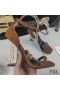 Yves Saint Laurent Opyum Sandals In Suede with Gold Heel Brown