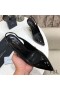 Yves Saint Laurent Opyum Slingback Pumps In Patent Leather with Gold Heel Black