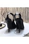 Yves Saint Laurent Opyum Slingback Pumps In Suede with Black Heel Black