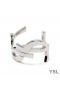 Yves Saint Laurent Opyum Twist Cuff Bracelet In Metal Silver