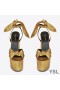 Yves Saint Laurent Paige Platform Sandals In Smooth Leather Gold