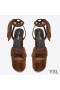 Yves Saint Laurent Paige Platform Sandals In Suede Brown