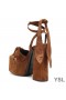 Yves Saint Laurent Paige Platform Sandals In Suede Brown