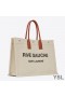 Yves Saint Laurent Rive Gauche Tote In Linen And Leather Beige