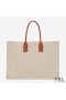 Yves Saint Laurent Rive Gauche Tote In Linen And Leather Beige