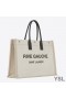 Yves Saint Laurent Rive Gauche Tote In Linen And Leather White