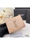 Yves Saint Laurent Small Cassandra Bifold Wallet In Crinkled Matelasse Leather Apricot