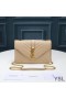 Yves Saint Laurent Small Envelope Chain Bag In Mixed Grained Matelasse Leather Apricot/Gold