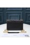 Yves Saint Laurent Small Envelope Chain Bag In Mixed Grained Matelasse Leather Black/Gold