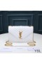 Yves Saint Laurent Small Envelope Chain Bag In Mixed Grained Matelasse Leather White/Gold