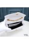 Yves Saint Laurent Small Envelope Chain Bag In Mixed Grained Matelasse Leather White/Gold